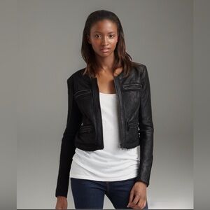 Veda suede biker leather fringe jacket medium